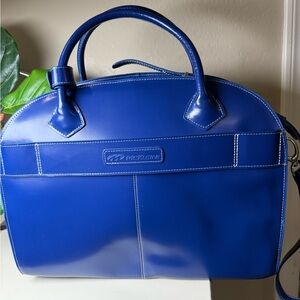 McKlein Royal Blue Leather Briefcase Tote